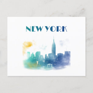 ニューヨークシティスカイラインNYCトラベルアメリカリバティ ポストカード