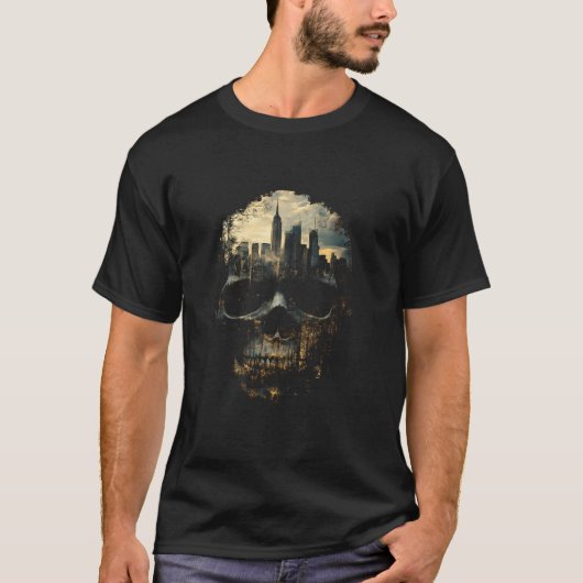 ニューヨークシティスカルグラフィックデザインNYC観光客Sou Tシャツ (正面)