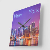 ニューヨークシティスクエアウォールクロック スクエア壁時計 (傾斜)