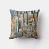 ニューヨークシティスケープイラストレーション クッション (裏面)