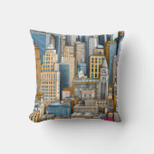ニューヨークシティスケープイラストレーション クッション (正面)