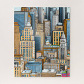ニューヨークシティスケープイラストレーション ジグソーパズル (縦)