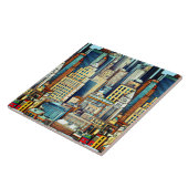 ニューヨークシティスケープイラストレーション タイル (側面)