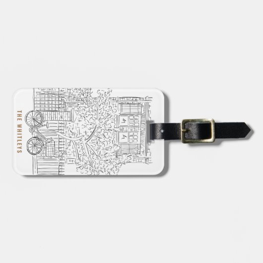 ニューヨークシティスタッフブラックアンドホワイトラゲッジタグ ラゲッジタグ (正面横)