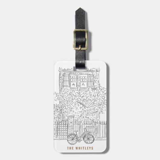 ニューヨークシティスタッフブラックアンドホワイトラゲッジタグ ラゲッジタグ (正面縦)