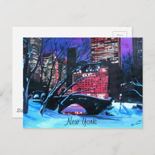 ニューヨークシティセントラルパークウィンター ポストカード (正面/裏面)