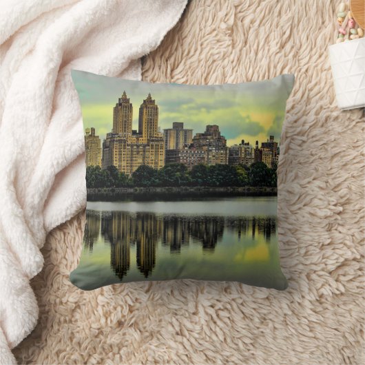 ニューヨークシティセントラルパークスカイライン クッション (ブランケット)