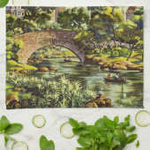 ニューヨークシティセントラルパークヴィンテージポスター キッチンタオル (折り畳み)