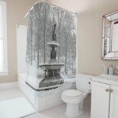 ニューヨークシティセントラル・パークBethesdaの噴水 シャワーカーテン (インサイチュ)