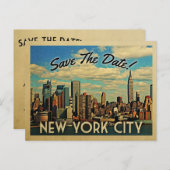 ニューヨークシティセーブ日付ヴィンテージ結婚NYC 案内ポストカード (正面/裏面)