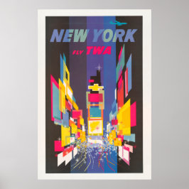 ニューヨークシティタイカラフルムズスクエアヴィンテージトラベル ポスター
