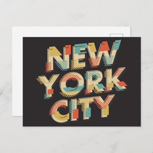 ニューヨークシティタイポグラフィはがき ポストカード (正面/裏面)