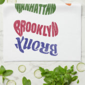 ニューヨークシティタイポグラフィックNYCイニシャル キッチンタオル (折り畳み)