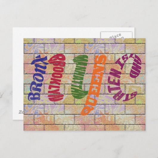 ニューヨークシティタイポグラフィックNYCイニシャル ポストカード (正面/裏面)