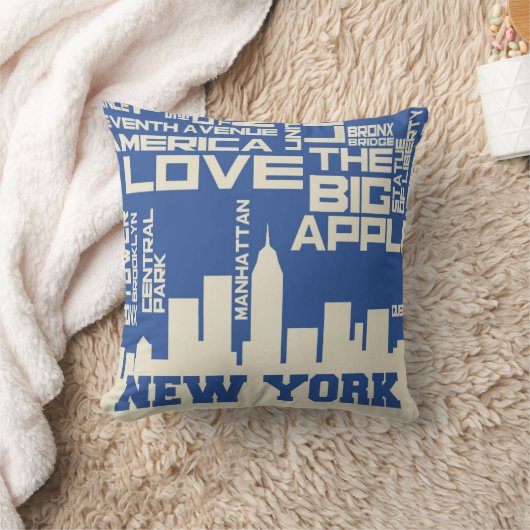 ニューヨークシティタイポグラフィポスター クッション (ブランケット)