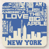 ニューヨークシティタイポグラフィポスター コースター (正面)