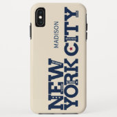 ニューヨークシティタイポグラフィ名前をカスタムする電話ケース Case-Mate iPhoneケース (裏面)