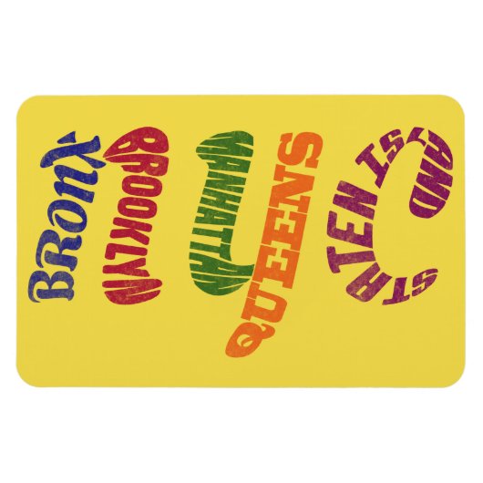 ニューヨークシティタイポグラフィNYCマグネット マグネット (横)