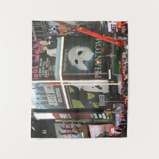 ニューヨークシティタイムズスクエア写真タペストリー タペストリー (正面)