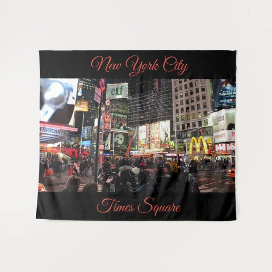 ニューヨークシティタイムズスクエア写真タペストリー タペストリー (正面(横))