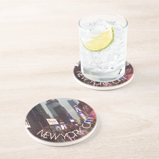 ニューヨークシティタイムズスクエアNYCネオンシンボルや象徴雨 コースター (側面)