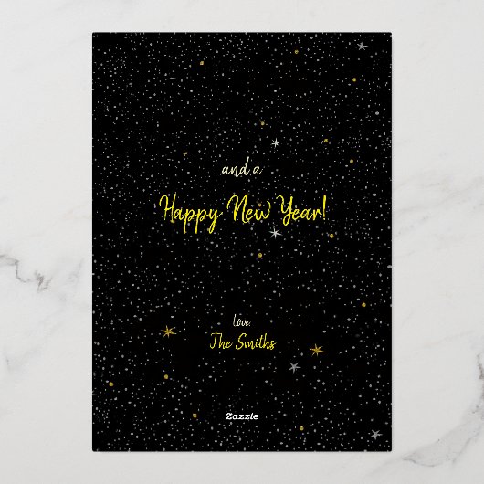 ニューヨークシティタクシーシティクリスマスカード 箔シーズンカード (裏面)