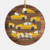 ニューヨークシティタクシー名前をカスタムする – 年 セラミックオーナメント (正面)