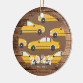 ニューヨークシティタクシー名前をカスタムする – 年 セラミックオーナメント (左)