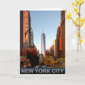 ニューヨークシティタワーのグリーティングカード カード (黄色い花)