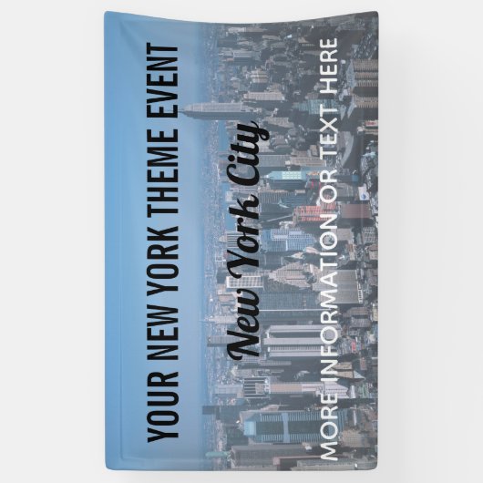 ニューヨークシティテーマパーティーとヴィンテージスカイライン 横断幕 (縦)