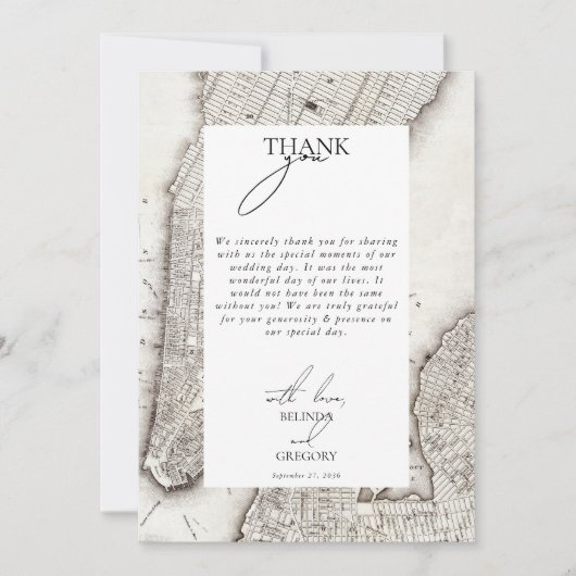 ニューヨークシティデスティネーションニューヨーク結婚ズ サンキューカード (正面)