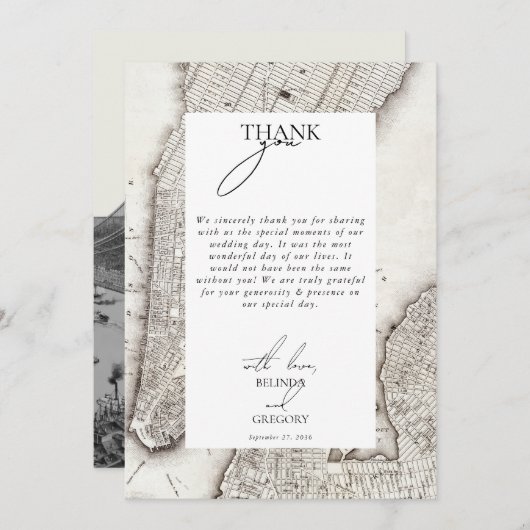 ニューヨークシティデスティネーションニューヨーク結婚ズ サンキューカード (正面/裏面)