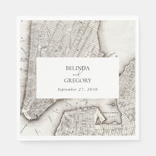 ニューヨークシティデスティネーションニューヨーク結婚ズ スタンダードランチョンナプキン (正面)