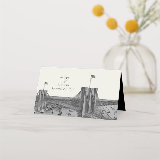 ニューヨークシティデスティネーションニューヨーク結婚ズ プレイスカード (裏面)