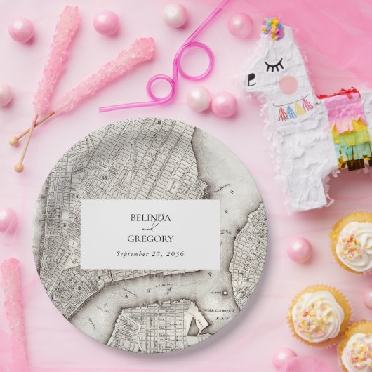 ニューヨークシティデスティネーションニューヨーク結婚ズ ペーパープレート (パーティー)