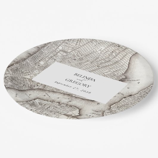 ニューヨークシティデスティネーションニューヨーク結婚ズ ペーパープレート (アングル)