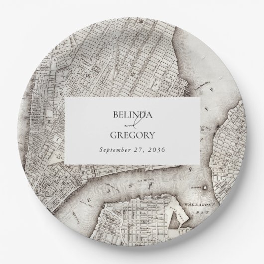 ニューヨークシティデスティネーションニューヨーク結婚ズ ペーパープレート (正面)