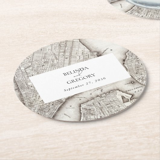ニューヨークシティデスティネーションニューヨーク結婚ズ ラウンドペーパーコースター (アングル)