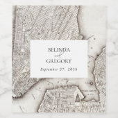 ニューヨークシティデスティネーションニューヨーク結婚ズ ワインラベル (シングルラベル)