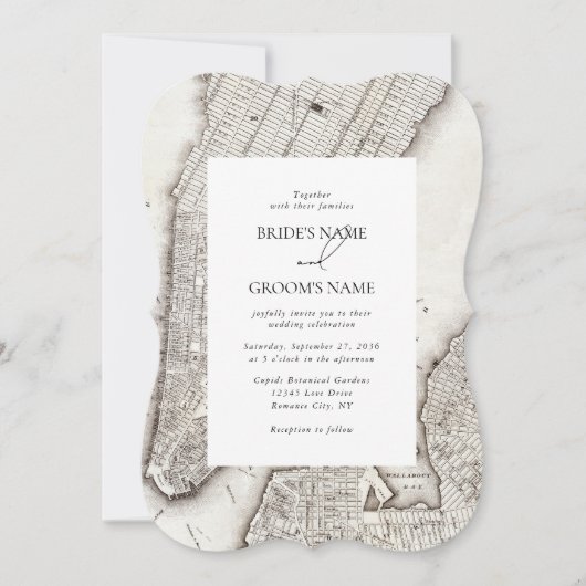 ニューヨークシティデスティネーションニューヨーク結婚ズ 招待状 (正面)