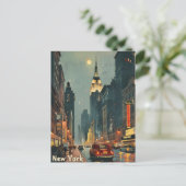 ニューヨークシティナイトエンパイアステートエレガンスヴィンテージ ポストカード (スタンド正面)