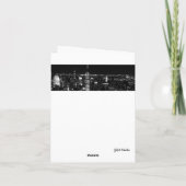 ニューヨークシティナイトスカイライン折り畳みグリーティングカード カード (裏面)