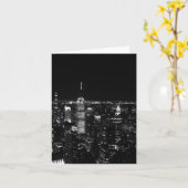 ニューヨークシティナイトスカイライン折り畳みグリーティングカード カード (黄色い花)
