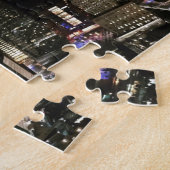 ニューヨークシティナイトNYCマンハッタンスカイライン写真 ジグソーパズル (側面)