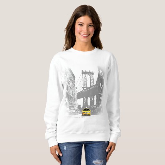 ニューヨークシティニューヨークイエロータクシーアーポップ・アートのト スウェットシャツ (正面フル)