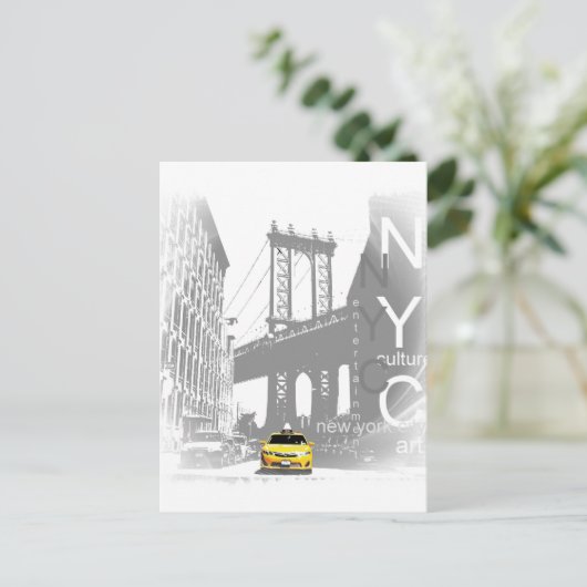 ニューヨークシティニューヨークイエロータクシーアーポップ・アートのト ポストカード (スタンド正面)