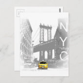 ニューヨークシティニューヨークイエロータクシーアーポップ・アートのト ポストカード (正面/裏面)
