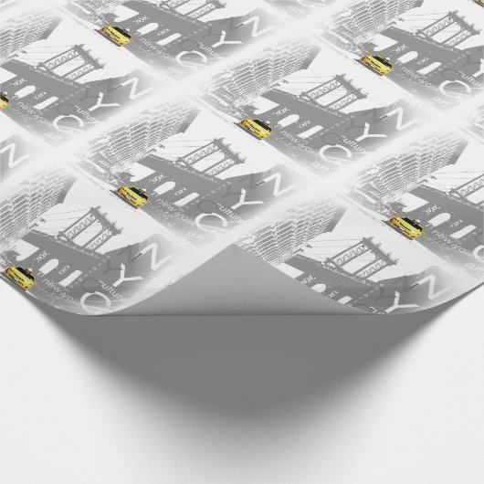 ニューヨークシティニューヨークイエロータクシーアーポップ・アートのト ラッピングペーパー (角)