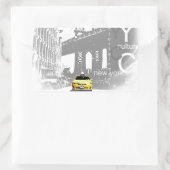 ニューヨークシティニューヨークイエロータクシーアーポップ・アートのト 長方形シール (バッグ)