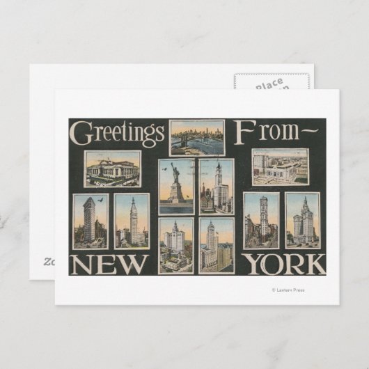 ニューヨークシティニューヨークグリーティング ポストカード (正面/裏面)